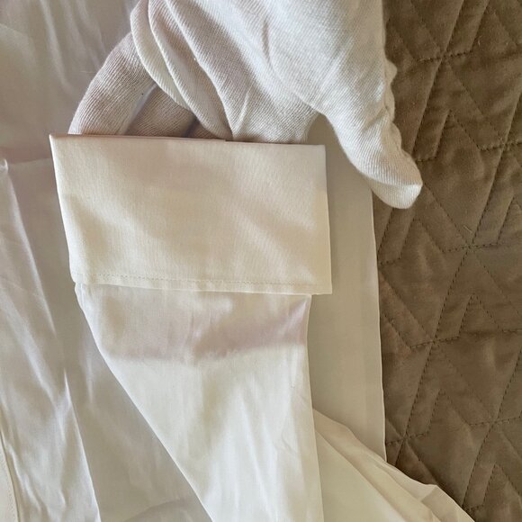 NEW Esabel C White Longsleeve Shirt w Polkadot Collar SZ L 10-12 French Cuffs - Picture 6 of 8